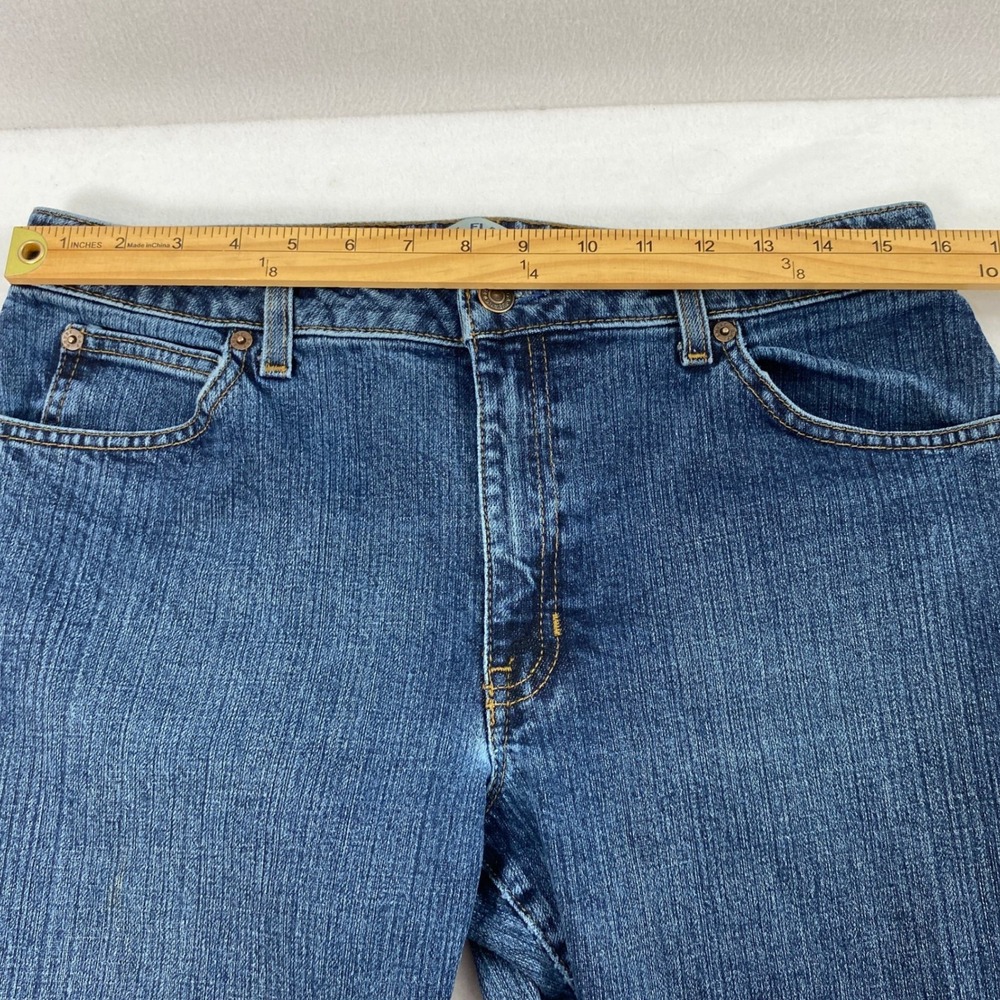 GAP‎ Flare Jeans Women Size 12 R Medium Wash Denim Stretch Mid Rise - Picture 5 of 11